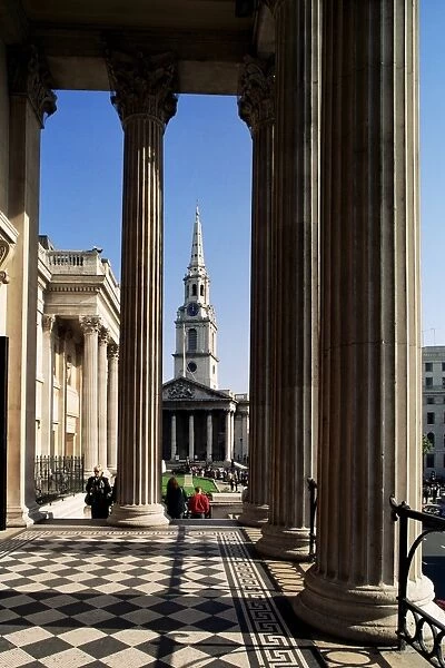 View from the National Gallery of St. Martin in the Fields, Trafalgar Square