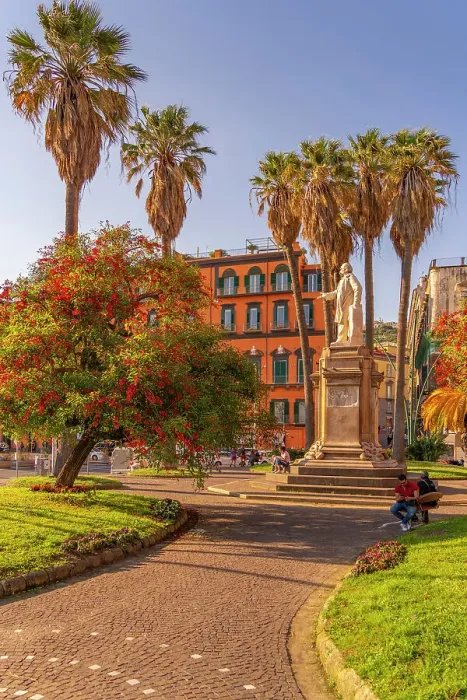 Framed Print : View of Nicola Amore statue and colourful architecture in Piazza della Vittoria, Naples, Campania, Italy, Europe Framed Print : View of Nicola Amore statue and colourful architecture in Piazza della Vittoria, Naples, Campania, Italy, Europe