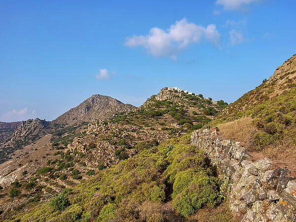 View towards Nikia Village, Nisyros Island, Dodecanese, Greek Islands, Greece, Europe