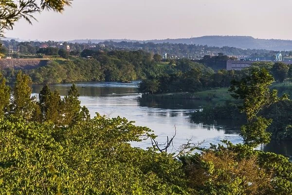 View over the Nile at the source of the Nile in Jinja, Uganda, East Africa, Africa