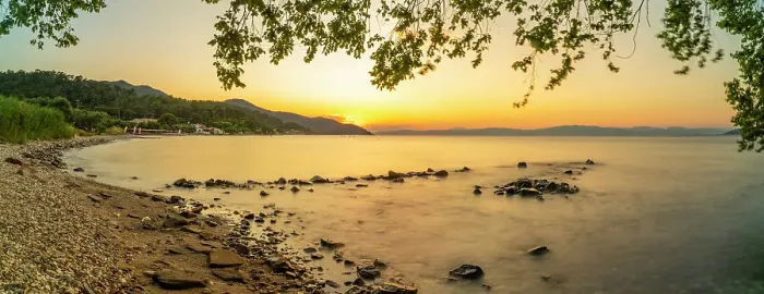 Framed Print : View of Nisteri Beach at sunset, Thassos Town, Thassos, Aegean Sea, Greek Islands, Greece, Europe Framed Print : View of Nisteri Beach at sunset, Thassos Town, Thassos, Aegean Sea, Greek Islands, Greece, Europe