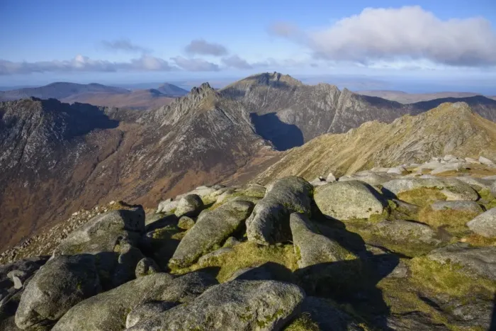 Framed Print : View of the Northern Mountains from the top of Goatfell, Isle of Arran, North Ayrshire Framed Print : View of the Northern Mountains from the top of Goatfell, Isle of Arran, North Ayrshire