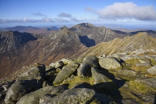 View of the Northern Mountains from the top of Goatfell, Isle of Arran, North Ayrshire