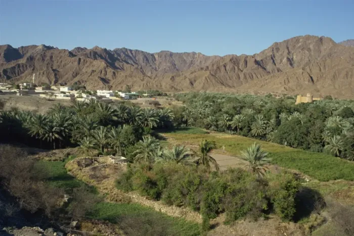 Framed Print : View over the oasis town of Bithnal Framed Print : View over the oasis town of Bithnal