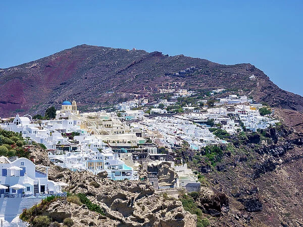 View of Oia Village, Santorini (Thira) Island, Cyclades, Greek Islands, Greece, Europe