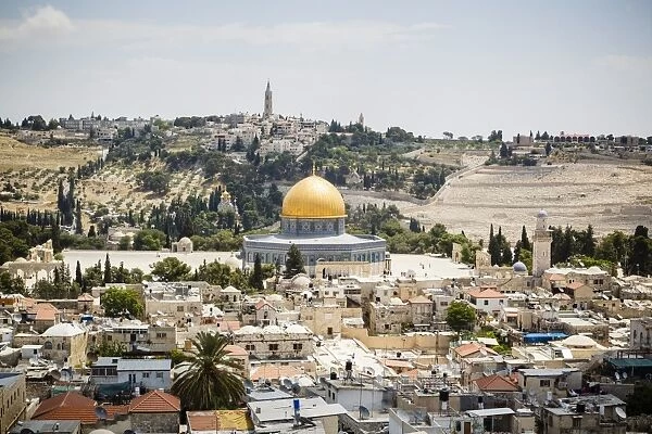 View over the Old City with the Dome of the Rock, UNESCO World Heritage Site, Jerusalem, Israel, Middle East
