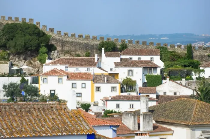 Framed Print : View over the old city and the ramparts, Obidos, Estremadura, Portugal, Europe Framed Print : View over the old city and the ramparts, Obidos, Estremadura, Portugal, Europe