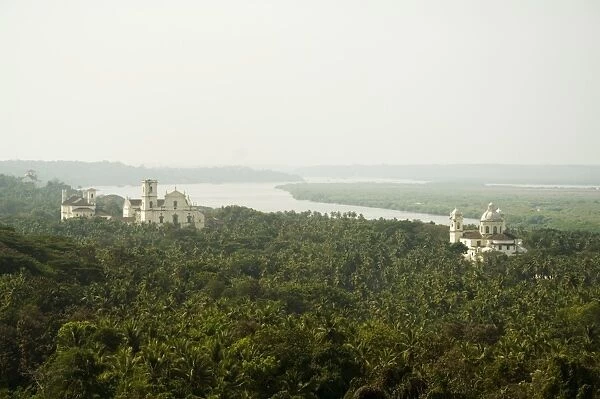View over Old Goa with the Se Cathedral on the left