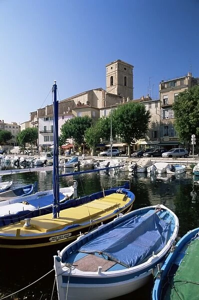 View across the old harbour, La Ciotat, Bouches du Rhone, Provence, France