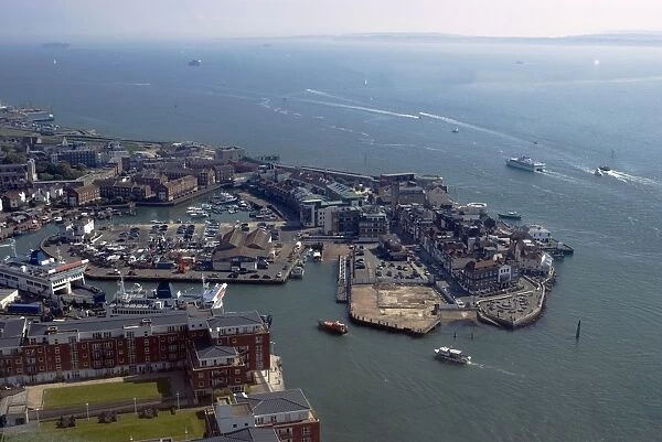 View of Old Portsmouth from Spinnaker Tower, Portsmouth, Hampshire, England, United Kingdom, Europe