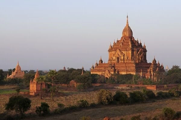 View over the old temples and pagodas in the ruined city of Bagan, Myanmar, Asia