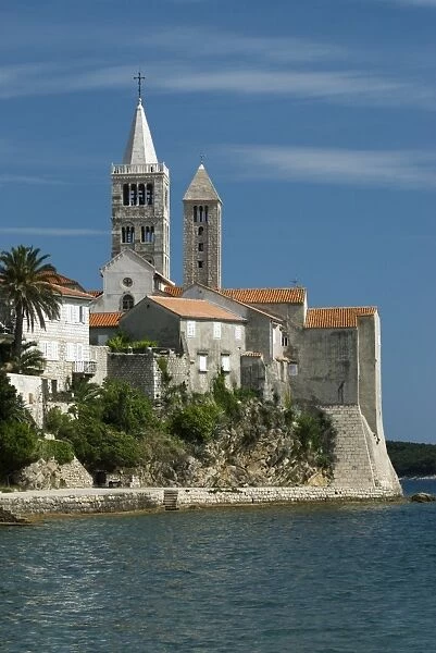View of old town and campaniles, Rab Town, Rab Island, Kvarner Gulf, Croatia, Adriatic, Europe