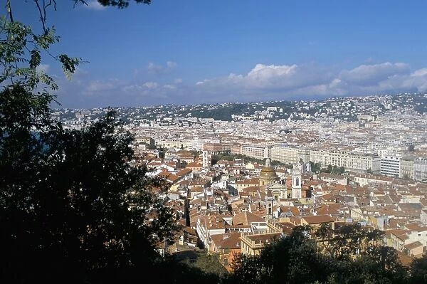 View of the old town from the castle hill, Nice, Alpes-Maritimes, Provence