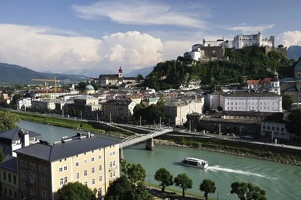 View of the old town and fortress Hohensalzburg, seen from Kapuzinerberg