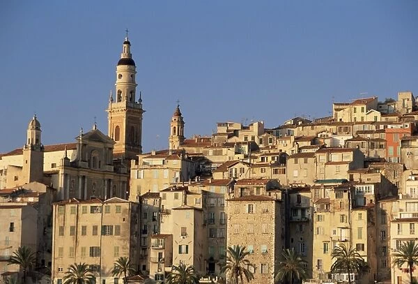 View to Old Town, Menton, Alpes-Maritimes, Cote d Azur, Provence, French Riviera