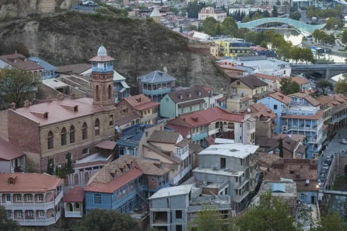 Framed Print : View of Old town and Narikala Fortress, Tbilisi, Georgia, Caucasus, Central Asia, Asia Framed Print : View of Old town and Narikala Fortress, Tbilisi, Georgia, Caucasus, Central Asia, Asia