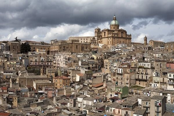 View over the old town, Piazza Armerina, Sicily, Italy, Europe