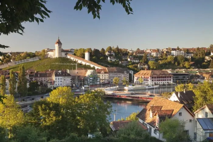 Framed Print : View over the old town of Schaffhausen with Munot fortress, Canton Schaffhausen, Switzerland, Europe Framed Print : View over the old town of Schaffhausen with Munot fortress, Canton Schaffhausen, Switzerland, Europe