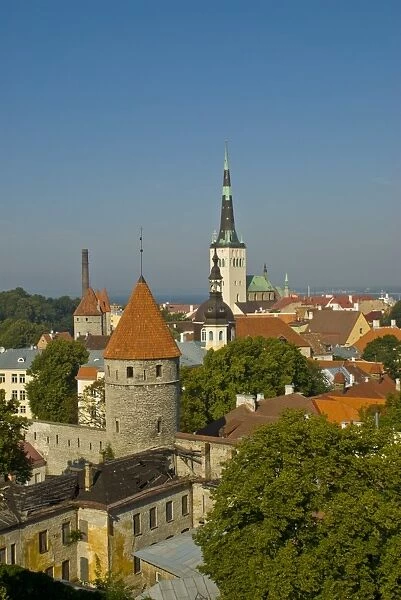View over the Old Town of Tallinn, UNESCO World Heritage Site, Estonia