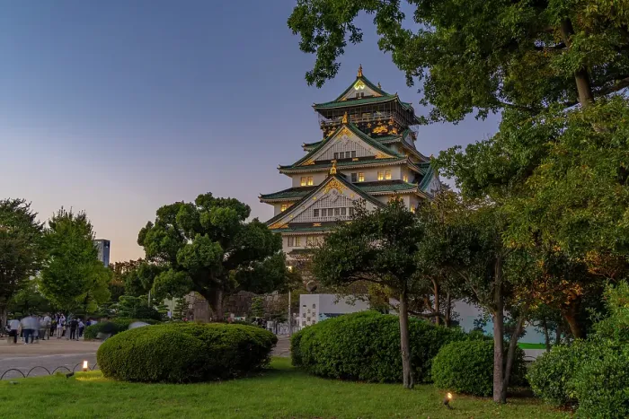 Framed Print : View of Osaka Castle (Osaka-jo) at dusk, Chuo Ward, Osaka, Honshu, Japan Framed Print : View of Osaka Castle (Osaka-jo) at dusk, Chuo Ward, Osaka, Honshu, Japan