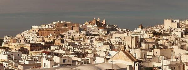 View of Ostuni and cathedral, Valle d Itria, Bari district, Puglia, Italy, Europe