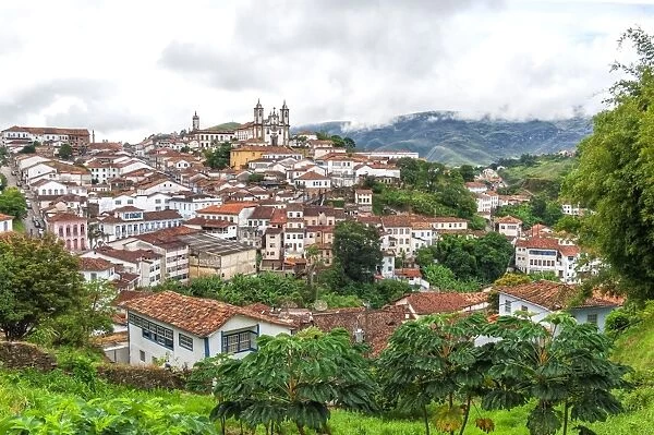 View over Ouro Preto, UNESCO World Heritage Site, Minas Gerais, Brazil, South America