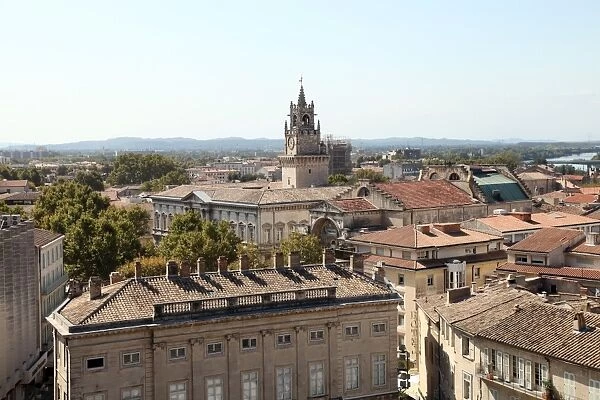View from the Palais des Papes of the city centre, UNESCO World Heritage Site, Avignon, Rhone Valley, Provence, France, Europe