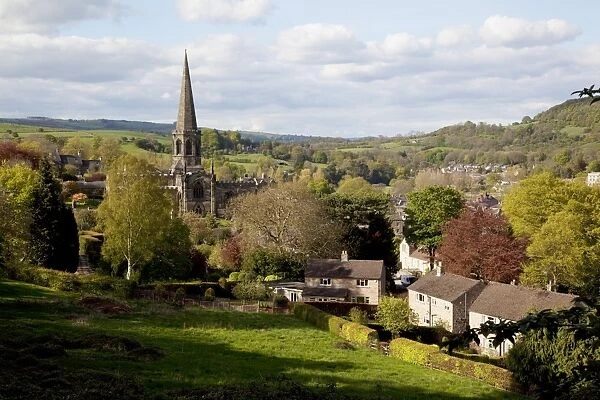 View of Parish Church and town, Bakewell, Derbyshire, England, United Kingdom, Europe