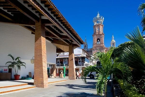 View of Parroquia de Guadalupe (Church of Our Lady of Guadalupe) in Downtown, Puerto Vallarta, Jalisco, Mexico, North America