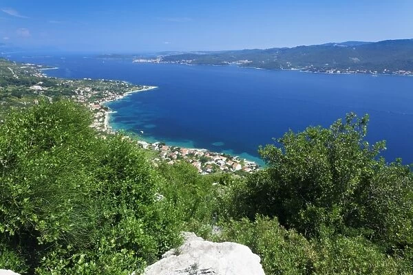 View from the Peninsula of Peljesac to Korcula Island, Dalmatia, Croatia, Europe