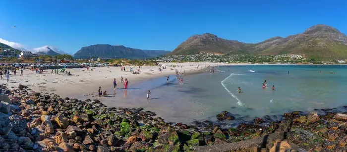 Framed Print : View of people bathing on Hout Bay Beach, Hout Bay, Cape Town, Western Cape, South Africa, Africa Framed Print : View of people bathing on Hout Bay Beach, Hout Bay, Cape Town, Western Cape, South Africa, Africa