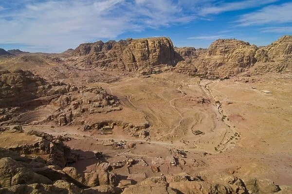 View over Petra, UNESCO World Heritage Site, Jordan, Middle East