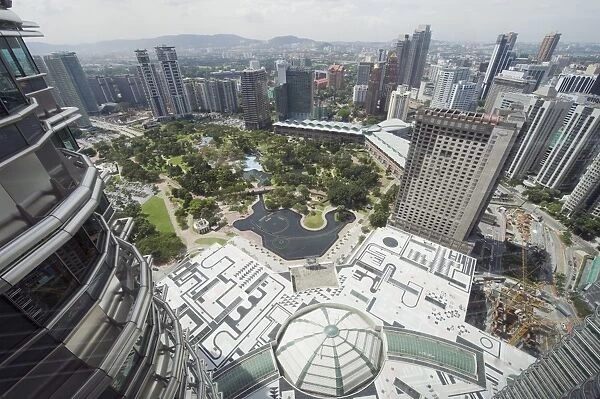 View from Petronas Towers skybridge, Kuala Lumpur, Malaysia, Southeast Asia, Asia