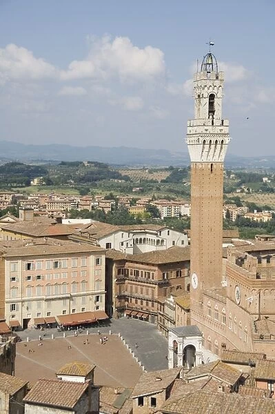 View of the Piazza del Campo and the Palazzo Pubblico