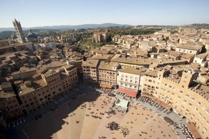 Framed Print : View of Piazza del Campo from the tower of Mangia, Siena, UNESCO World Heritage Site Framed Print : View of Piazza del Campo from the tower of Mangia, Siena, UNESCO World Heritage Site