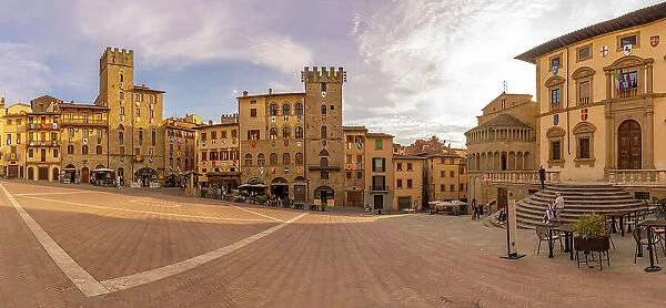 View of Piazza Grande, Arezzo, Province of Arezzo, Tuscany, Italy, Europe