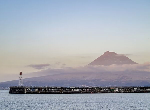 View towards the Pico Mountain, Faial Island, Azores, Portugal, Atlantic, Europe