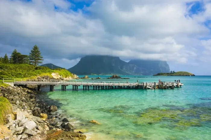 Framed Print : View of pier with Mount Lidgbird and Mount Gower in the background, Lord Howe Island, UNESCO World Heritage Site, Australia, Tasman Sea, Pacific Framed Print : View of pier with Mount Lidgbird and Mount Gower in the background, Lord Howe Island, UNESCO World Heritage Site, Australia, Tasman Sea, Pacific