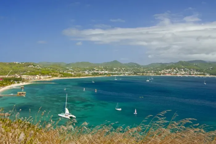 Framed Print : View from Pigeon Point down to Rodney Bay, St. Lucia, Windward Islands Framed Print : View from Pigeon Point down to Rodney Bay, St. Lucia, Windward Islands