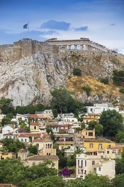 View of Plaka and The Acropolis, Athens, Greece, Europe