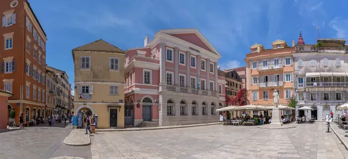 Framed Print : View of Plakada t Agiou Spiridona Square, Corfu Town, UNESCO World Heritage Site, Corfu, Ionian Sea, Greek Islands, Greece, Europe Framed Print : View of Plakada t Agiou Spiridona Square, Corfu Town, UNESCO World Heritage Site, Corfu, Ionian Sea, Greek Islands, Greece, Europe
