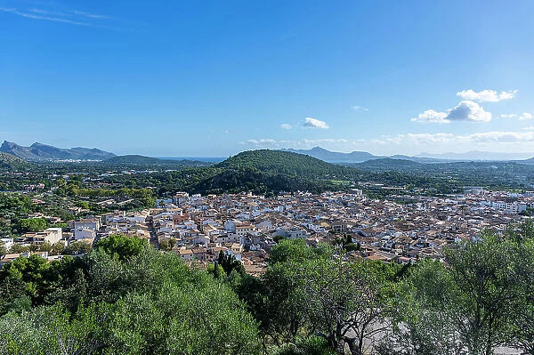 View over Pollenca, Mallorca, Balearic islands, Spain, Mediterranean, Europe