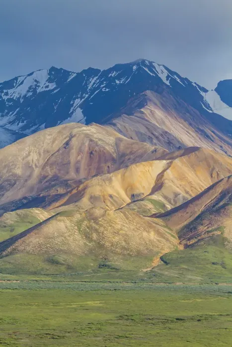 Framed Print : View of the Polychrome Mountains from lookout point on the park road inside Denali National Park and Preserve, Alaska, United States of America