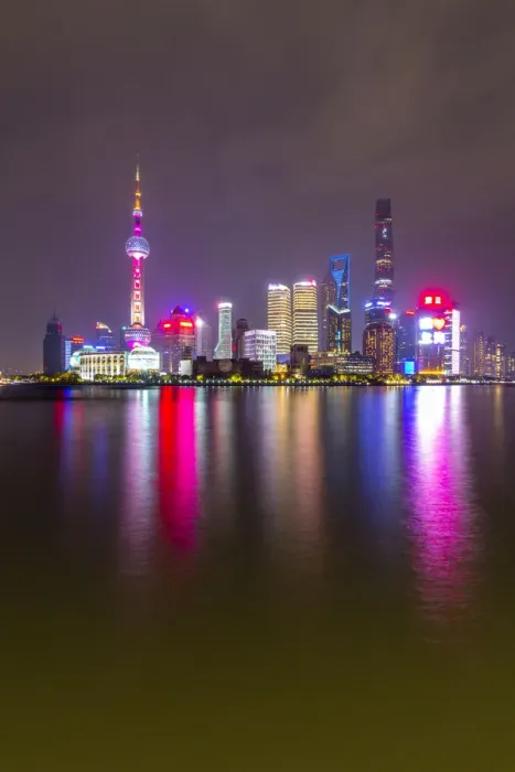 Framed Print : View of Pudong Skyline and Huangpu River from the Bund, Shanghai, China, Asia Framed Print : View of Pudong Skyline and Huangpu River from the Bund, Shanghai, China, Asia