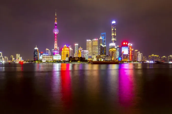 Framed Print : View of Pudong Skyline and Huangpu River from the Bund, Shanghai, China, Asia Framed Print : View of Pudong Skyline and Huangpu River from the Bund, Shanghai, China, Asia