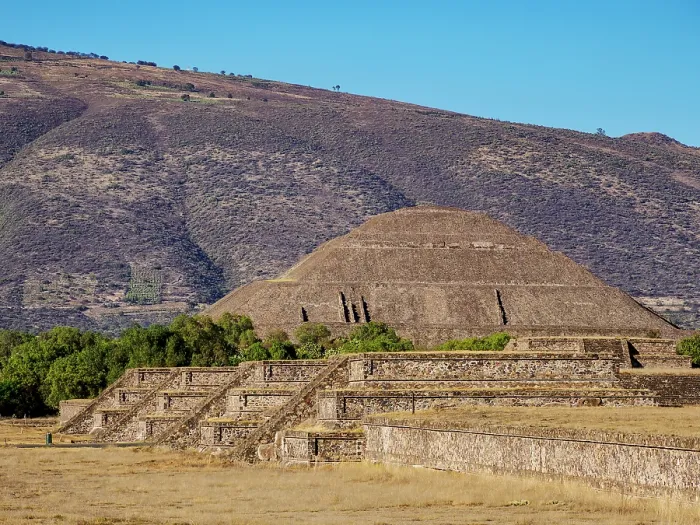 Framed Print : View towards the Pyramid of the Sun, Teotihuacan, Mexico State, Mexico