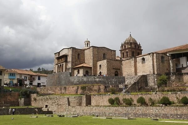 View over the Qorikancha and Santo Domingo church, Cuzco, UNESCO World Heritage Site, Peru, South America
