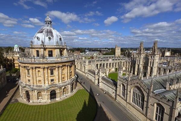 View over Radcliffe Camera and All Souls College, Oxford, Oxfordshire, England