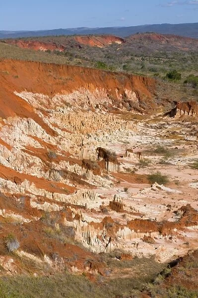 View over the Red Tsingys, sandstone formations, near Diego Suarez (Antsiranana)
