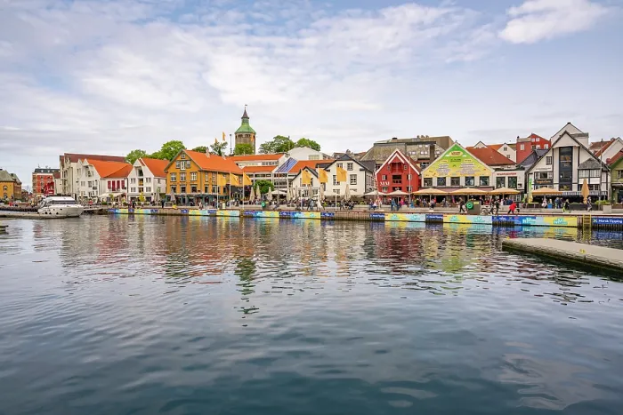 Framed Print : View of reflections in harbour and Stavanger skyline during daytime, Stavanger, Norway Framed Print : View of reflections in harbour and Stavanger skyline during daytime, Stavanger, Norway